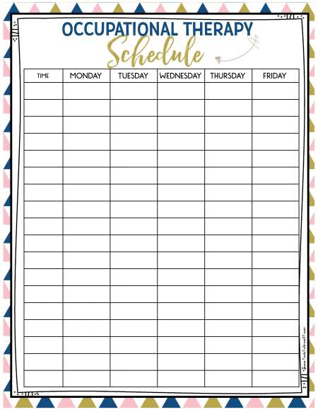 Occupational Therapy Schedule Template TUTORE ORG Master Of Documents